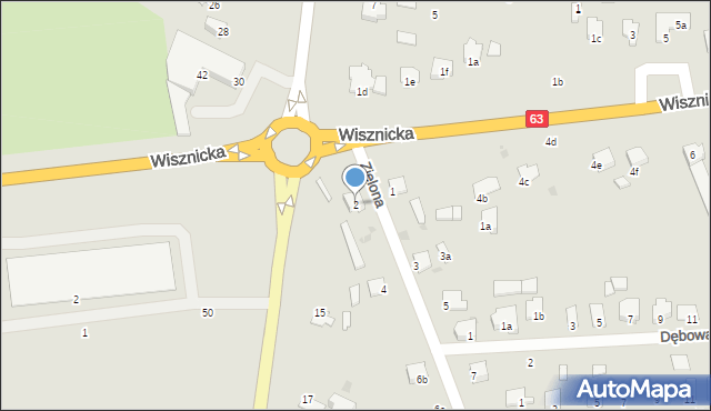 Radzyń Podlaski, Zielona, 2, mapa Radzyń Podlaski