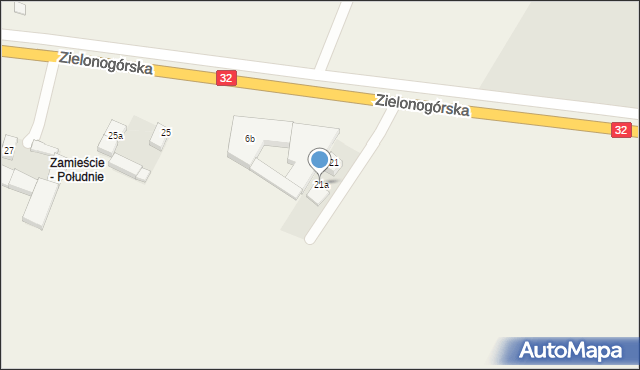 Rakoniewice Wieś, Zielonogórska, 21a, mapa Rakoniewice Wieś