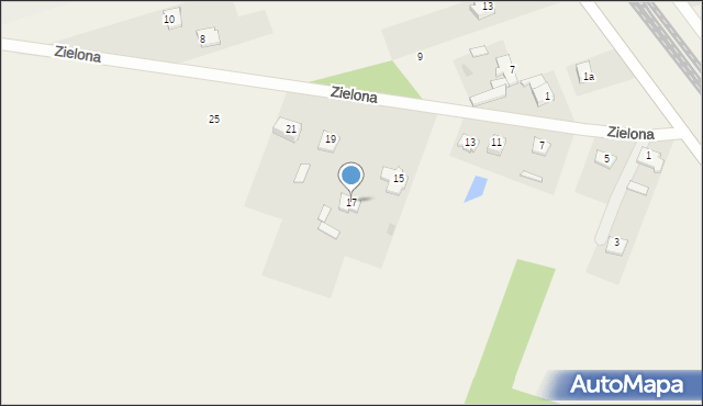 Rębków, Zielona, 17, mapa Rębków