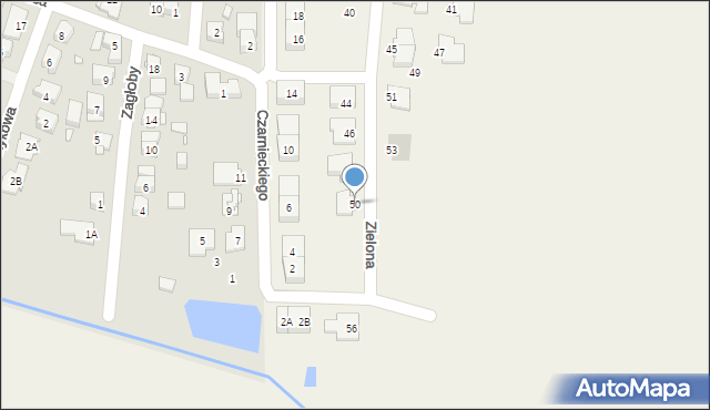 Reguły, Zielona, 50, mapa Reguły