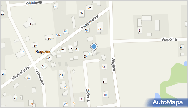 Rogozino, Zielona, 18A, mapa Rogozino