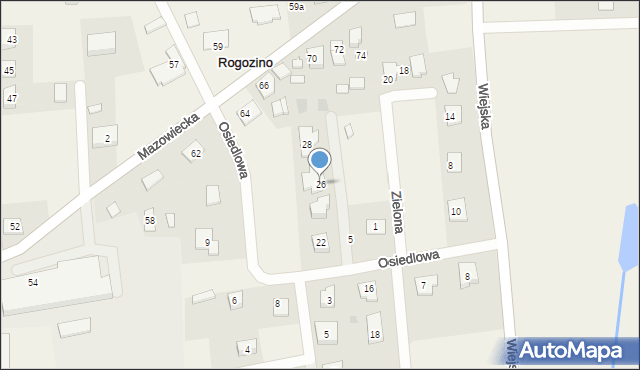 Rogozino, Zielona, 26, mapa Rogozino