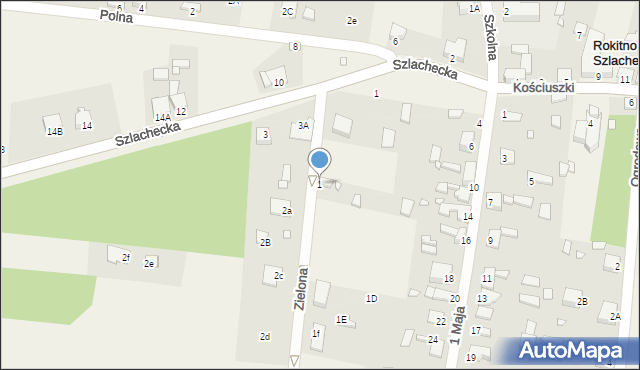Rokitno Szlacheckie, Zielona, 1, mapa Rokitno Szlacheckie