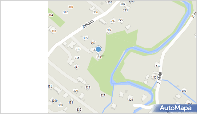 Ropczyce, Zielona, 311, mapa Ropczyce