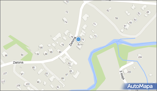 Ropczyce, Zielona, 77, mapa Ropczyce