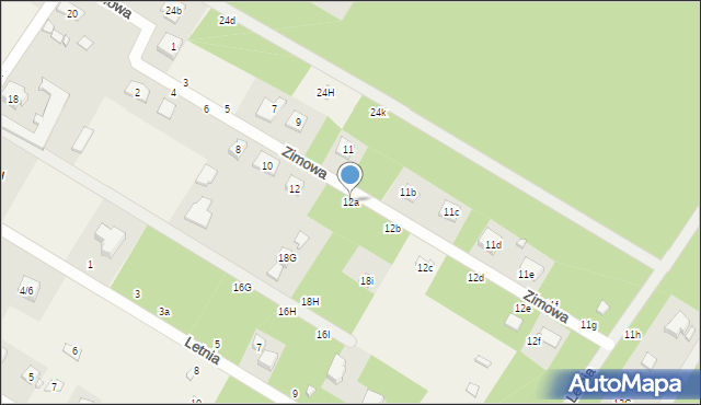 Rosanów, Zimowa, 12a, mapa Rosanów