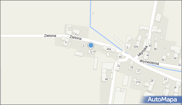 Rozmierz, Zielona, 1, mapa Rozmierz