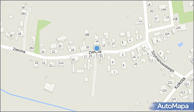 Ruda Śląska, Zielona, 13, mapa Rudy Śląskiej