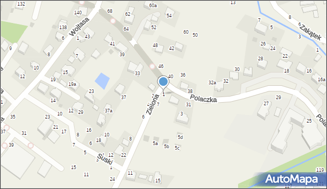 Rudawa, Zielona, 1, mapa Rudawa