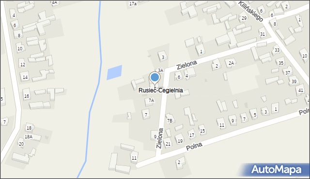 Rusiec, Zielona, 5, mapa Rusiec