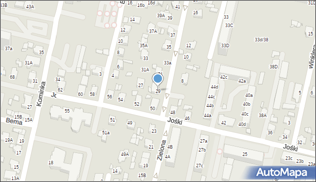 Rybnik, Zielona, 29, mapa Rybnika