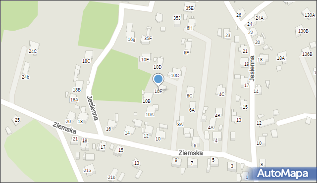 Rybnik, Ziemska, 10F, mapa Rybnika