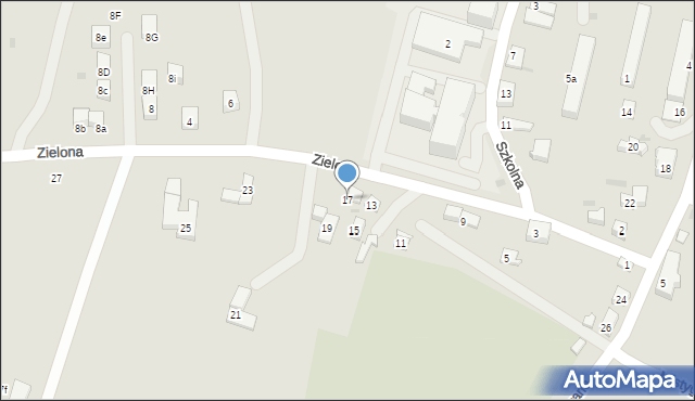 Rymanów, Zielona, 17, mapa Rymanów