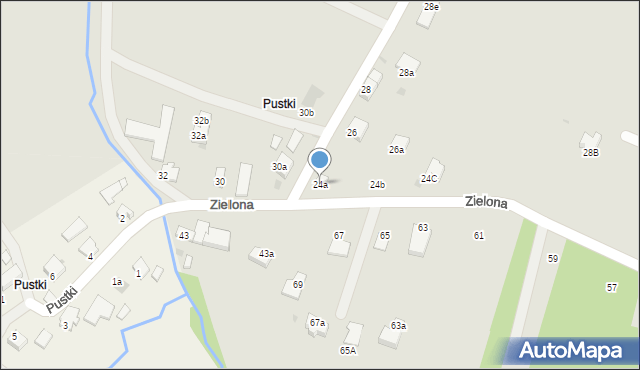 Rymanów, Zielona, 24a, mapa Rymanów