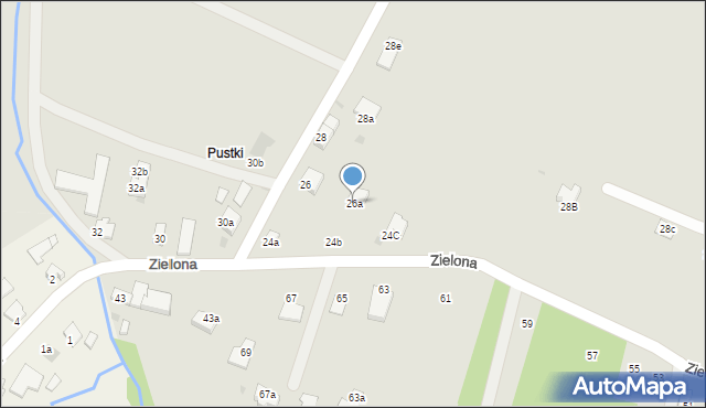 Rymanów, Zielona, 26a, mapa Rymanów