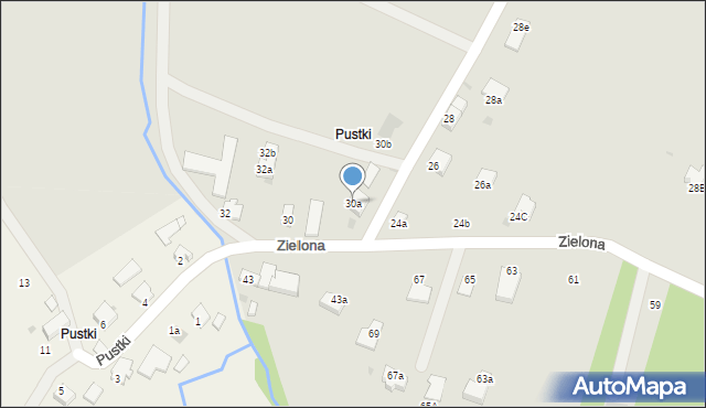 Rymanów, Zielona, 30a, mapa Rymanów