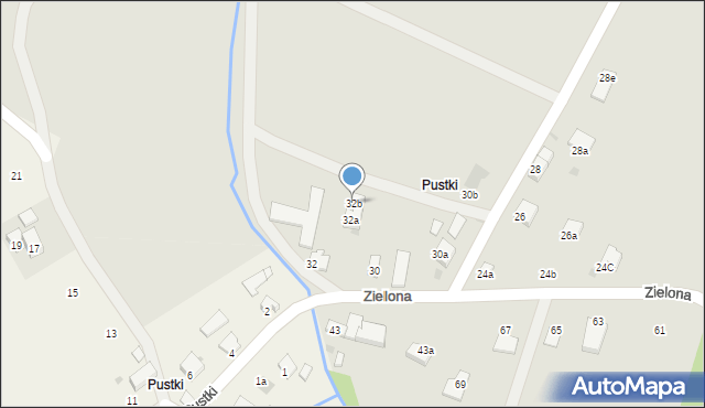 Rymanów, Zielona, 32b, mapa Rymanów