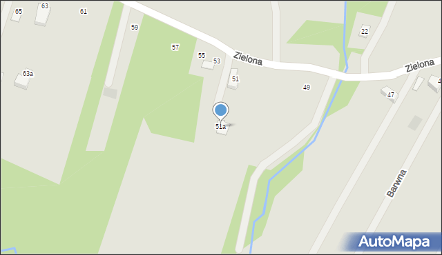 Rymanów, Zielona, 51a, mapa Rymanów