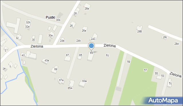 Rymanów, Zielona, 63, mapa Rymanów