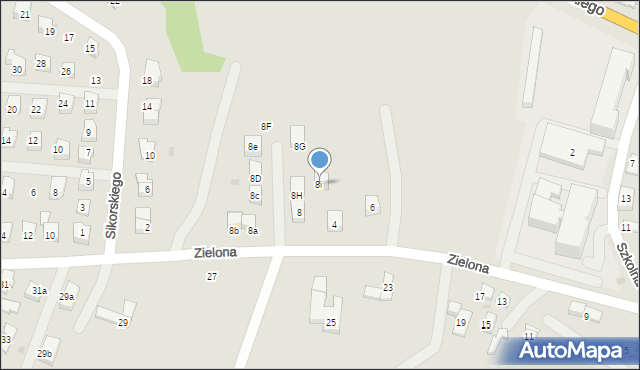 Rymanów, Zielona, 8i, mapa Rymanów