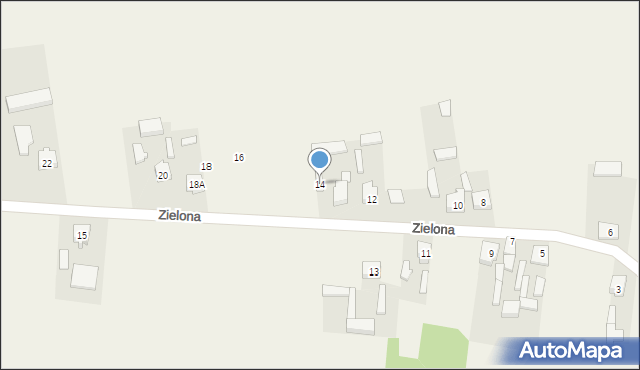 Rzeczyca, Zielona, 14, mapa Rzeczyca