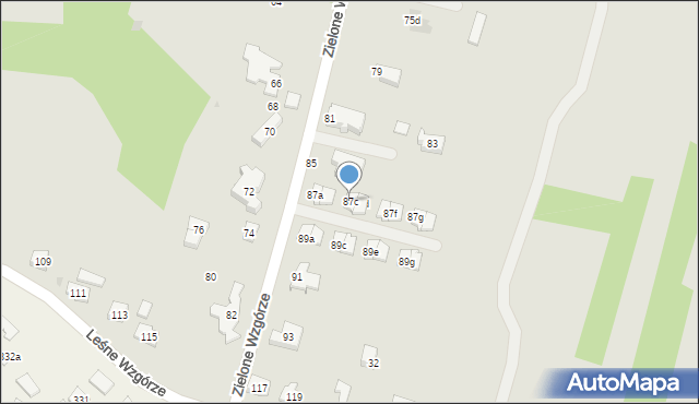 Rzeszów, Zielone Wzgórze, 87c, mapa Rzeszów