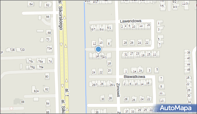 Rzeszów, Zimowit, 14/3, mapa Rzeszów