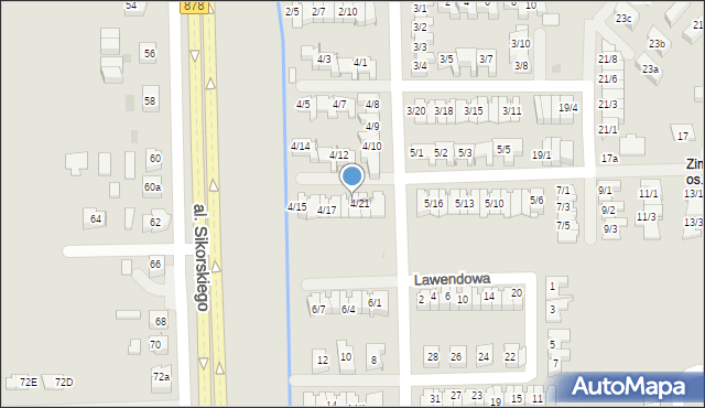 Rzeszów, Zimowit, 4/20, mapa Rzeszów