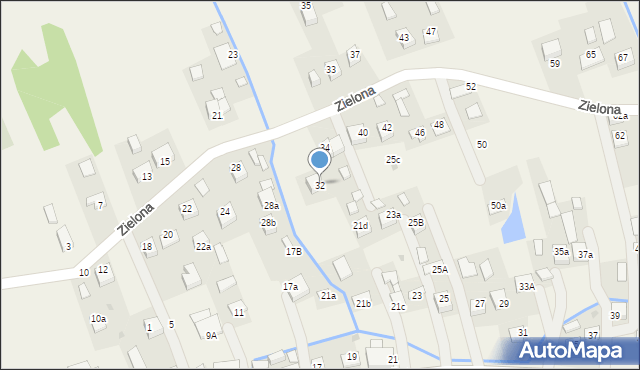 Rzezawa, Zielona, 32, mapa Rzezawa