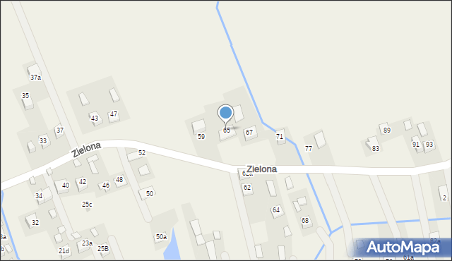 Rzezawa, Zielona, 65, mapa Rzezawa