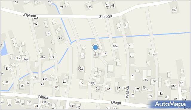 Rzezawa, Zielona, 76, mapa Rzezawa