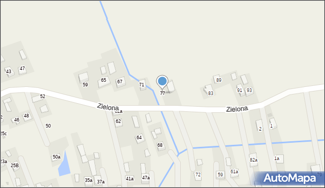 Rzezawa, Zielona, 77, mapa Rzezawa