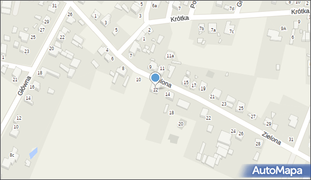 Sarnów, Zielona, 12, mapa Sarnów