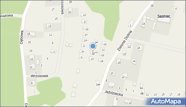 Sasino, Zielona Dolina, 1g, mapa Sasino