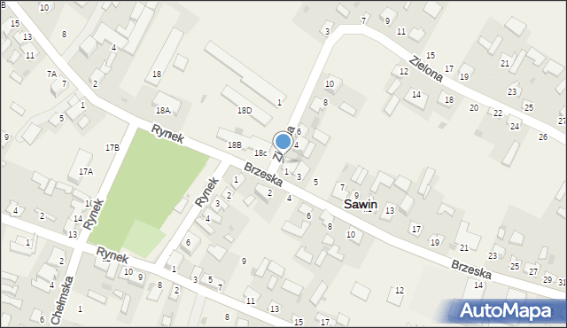 Sawin, Zielona, 2, mapa Sawin