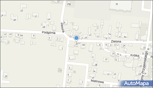 Sierakowo, Zielona, 10, mapa Sierakowo