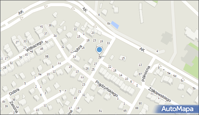 Skierniewice, Zielna, 29, mapa Skierniewic
