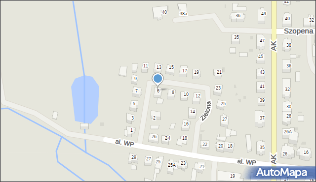 Sławno, Zielona, 6, mapa Sławno