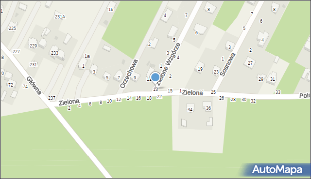 Smardzewice, Zielona, 13, mapa Smardzewice