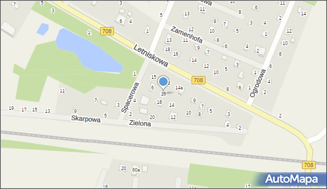 Smolice, Zielona, 16, mapa Smolice