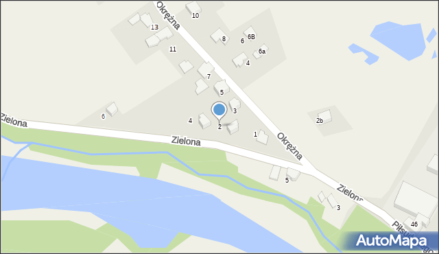 Stara Wieś, Zielona, 2, mapa Stara Wieś
