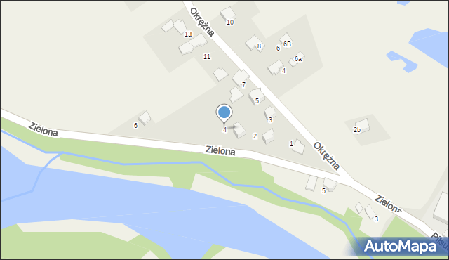 Stara Wieś, Zielona, 4, mapa Stara Wieś