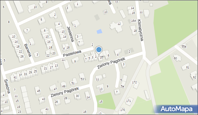 Stare Bielice, Zielony Pagórek, 12, mapa Stare Bielice