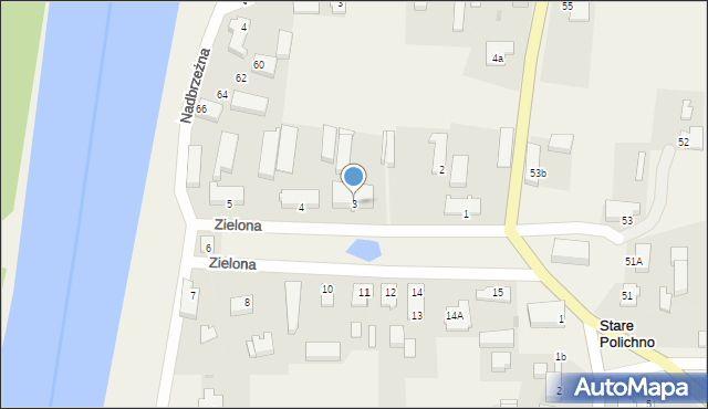Stare Polichno, Zielona, 3, mapa Stare Polichno