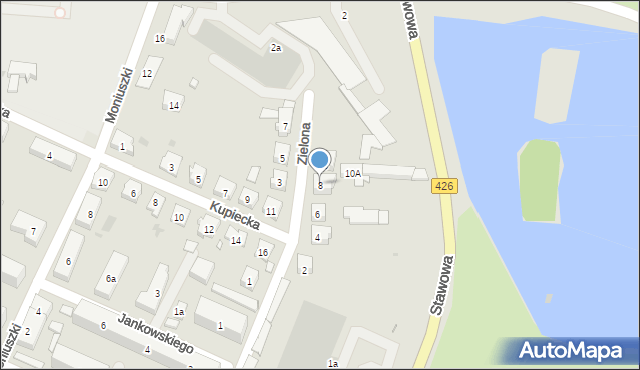 Strzelce Opolskie, Zielona, 8, mapa Strzelce Opolskie