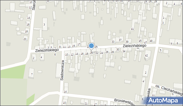 Sulmierzyce, Zielezińskiego Piotra, 20, mapa Sulmierzyce