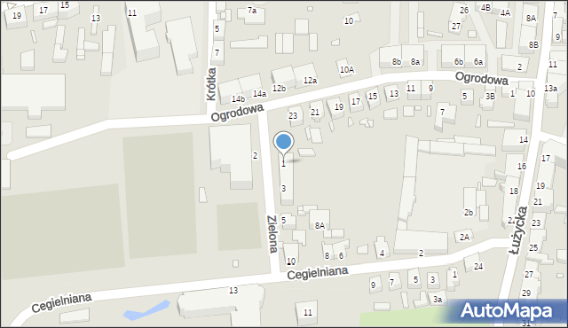 Świebodzin, Zielona, 1, mapa Świebodzin