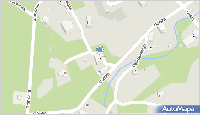 Świeradów-Zdrój, Zielona, 1, mapa Świeradów-Zdrój