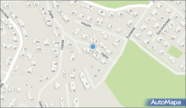 Szczecin, Zięby, 8, mapa Szczecina