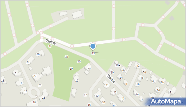 Szczecin, Zielna, 13, mapa Szczecina